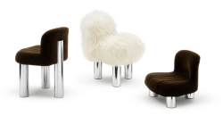 Botolo chromed - High version in fur by Arflex