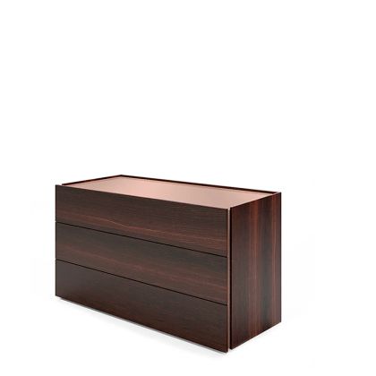 ATLANTE 3 DRWRS DRESSER - BURNT OAK/BRONZE MIRROR