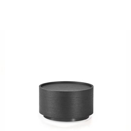 DEDALO ROUND NIGHTSTAND STACKABLE 17" - GREY OAK/TITANIUM