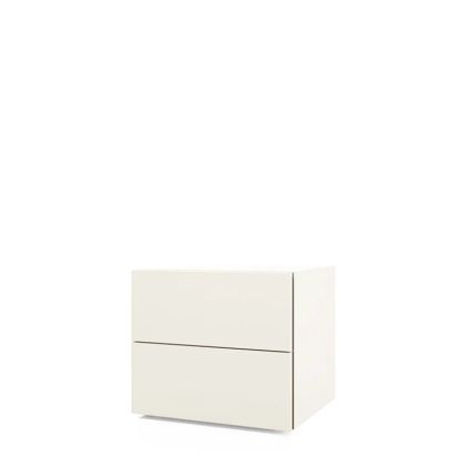 PEOPLE 2 DRWRS NIGHTSTAND 28" - WHITE MATT LACQUER