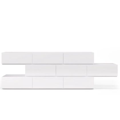PEOPLE 9 DRWRS DRESSER W/SPACER STACKABLE  - WHITE MATT LACQUER