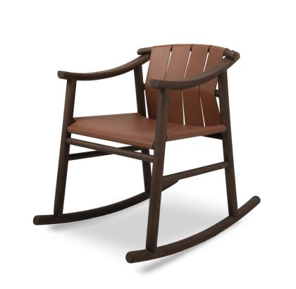 HAIKU leather rocking chair by Nobonobo