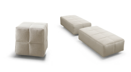 Squaring bench and pouf by Bonaldo