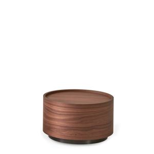 ATLANTE 2 DRWRS NIGHTSTAND  - WALNUT/CALACATTA MARBLE GLASS