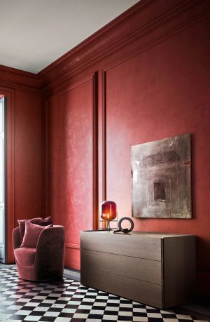 ATLANTE 3 DRWRS DRESSER - BURNT OAK/BRONZE GLASS