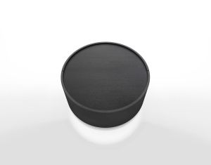 DEDALO ROUND NIGHTSTAND 22" - GREY OAK/TITANIUM