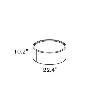DEDALO ROUND NIGHTSTAND 22" - HG PETROL BLUE MIRTO/TITANIUM