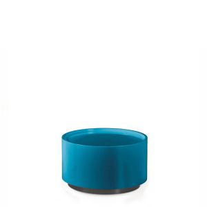 DEDALO ROUND NIGHTSTAND STACKABLE 17" - HG PETROL BLUE MIRTO/TITANIUM