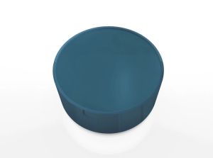 DEDALO ROUND NIGHTSTAND STACKABLE 17" - HG PETROL BLUE MIRTO/TITANIUM