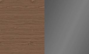 DEDALO ROUND NIGHTSTAND STACKABLE 22" - WALNUT/HG TITANIUM