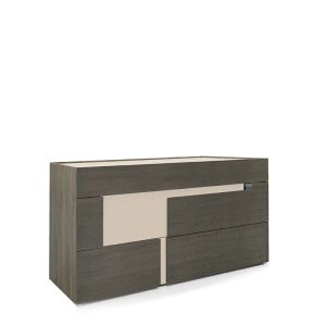 LOGOS 3 DRWRS DRESSER 60" - DARK GREY ASH/ROCCIA GREY/TITANIUM