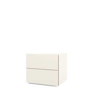 PEOPLE 2 DRWRS NIGHTSTAND 24" - WHITE MATT LACQUER