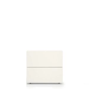 PEOPLE 2 DRWRS NIGHTSTAND 24" - WHITE MATT LACQUER