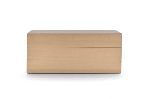 PEOPLE 3 DRWRS DRESSER 71" - MATT ECRU MEDIUM BEIGE STRUCTURE/BLEACHED ASH FRONTS