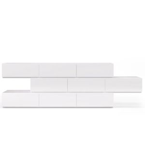 PEOPLE 9 DRWRS DRESSER W/SPACER STACKABLE  - WHITE MATT LACQUER