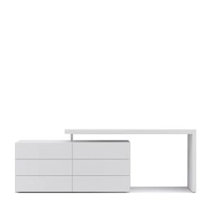 PEOPLE/DOMINO DESK+DRESSER  - WHITE MATT LACQUER