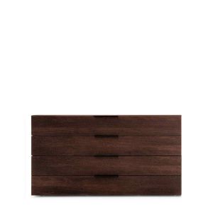 SPAZIO 4 DRWRS DRESSER  - BURNT OAK/TITANIUM