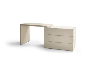 SPAZIO/DOMINO SM DESK+DRESSER  - BEIGE SETA MATT LACQUER