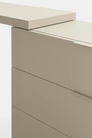 SPAZIO/DOMINO SM DESK+DRESSER  - BEIGE SETA MATT LACQUER