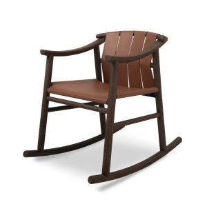 HAIKU leather rocking chair by Nobonobo