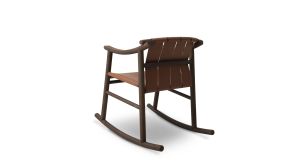 HAIKU leather rocking chair by Nobonobo