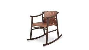 HAIKU leather rocking chair by Nobonobo