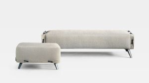 Cuff bench and pouf by Bonaldo