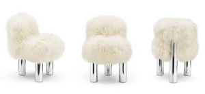 Botolo chromed - High version in fur by Arflex